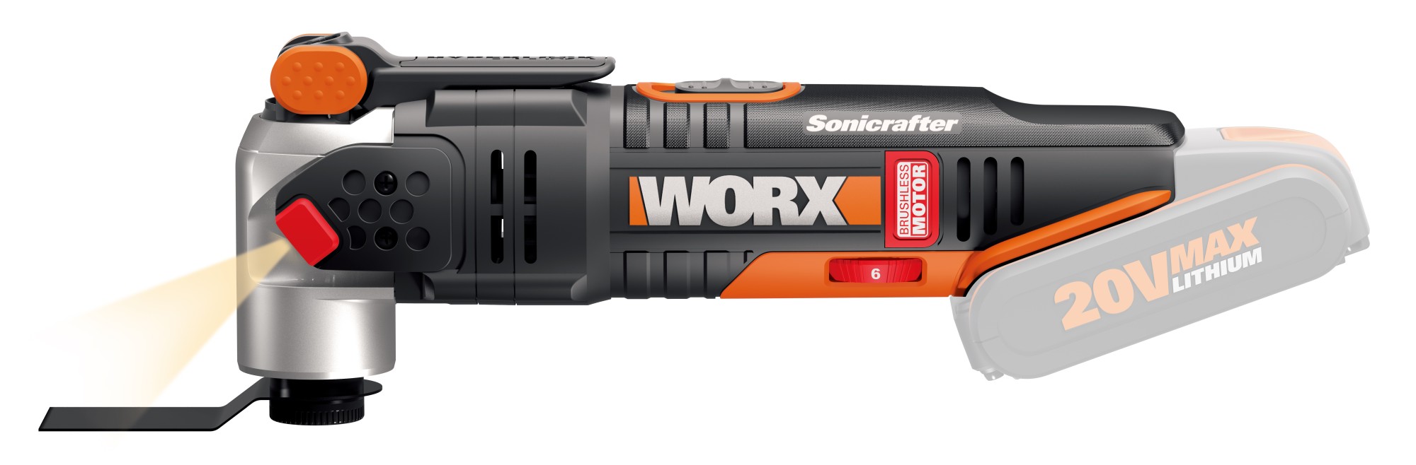 Worx WX693.9 - Multiherramienta Sonicrafter® Brushless 20V (S/bat)